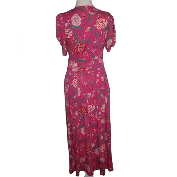 Boden Kristin Pleated Jersey Dress Carnation Yarrow Vine Print NWT Sz 4 Pockets - Picture 6 of 12